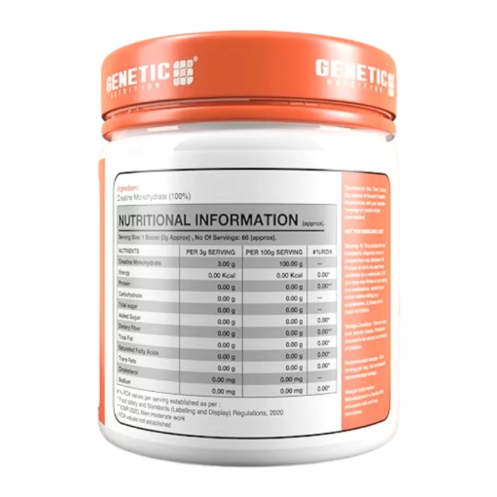 Genetic Nutrition 100 Creatine Monohydrate 200g 3